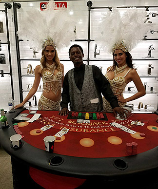 Poker, Blackjack, Craps, Roulette, Slots, Photo Booth, DJs